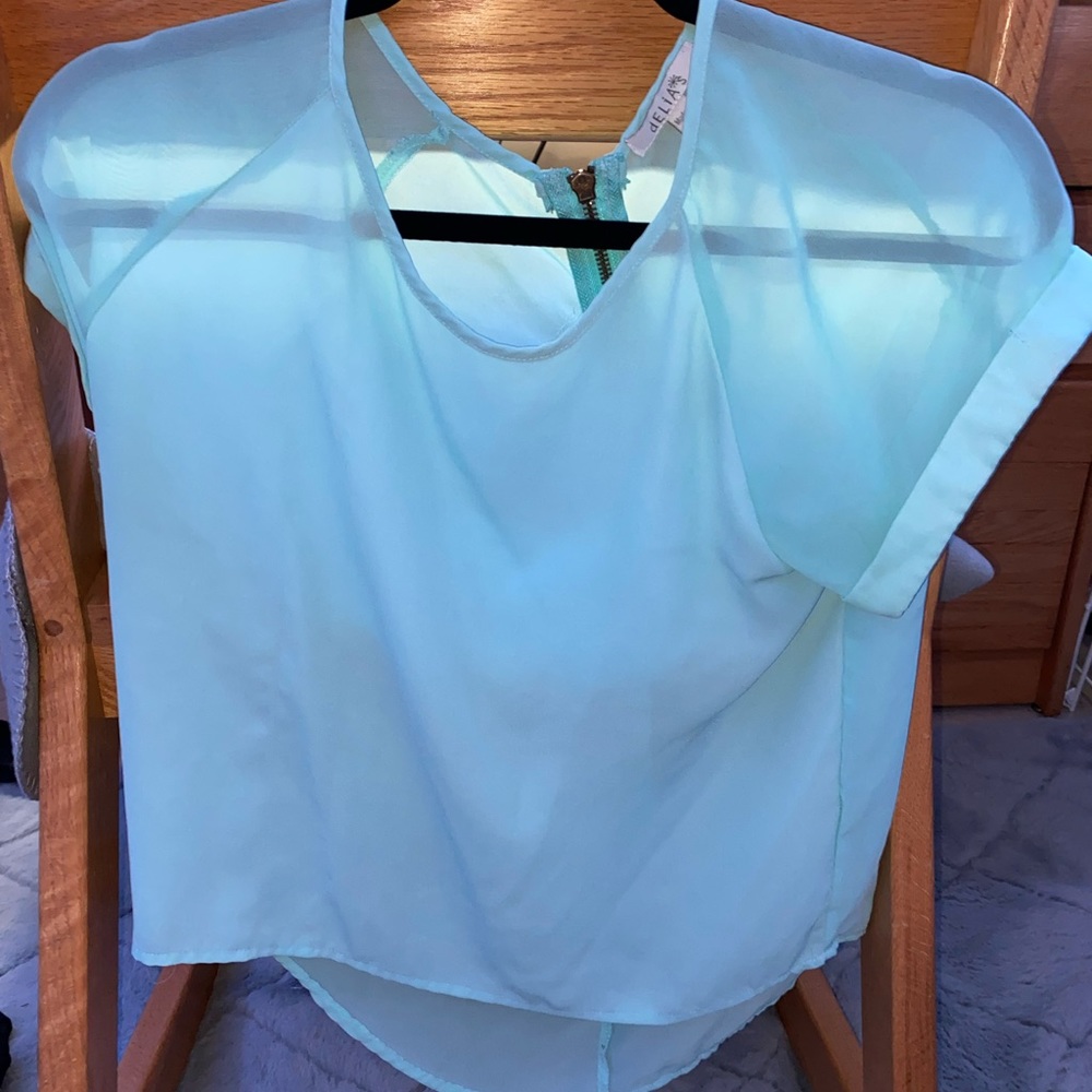Women’s blue blouse.